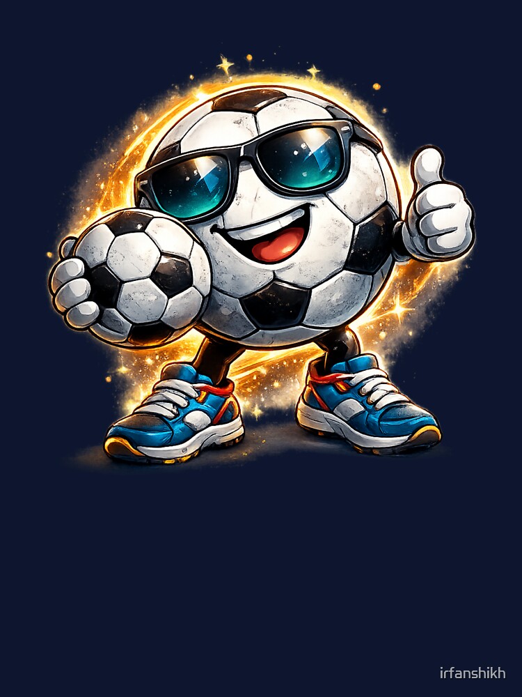 Cool Soccer Ball Mascot With Sunglasses Funny Football Cartoon Design by irfanshikh