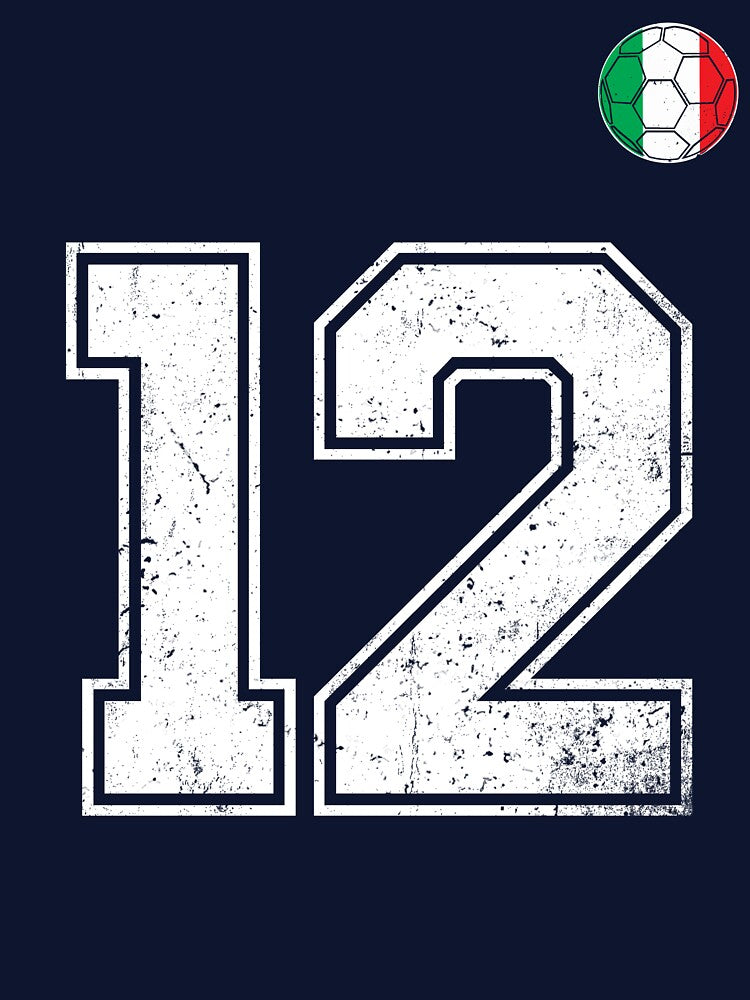 Italy Soccer Number 12 Vintage Sports Fan by RoyesButler