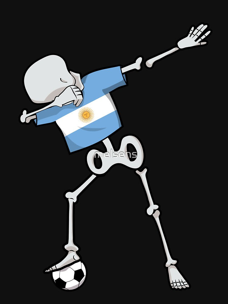 Dabbing Soccer Football Skeleton Argentina by melsens