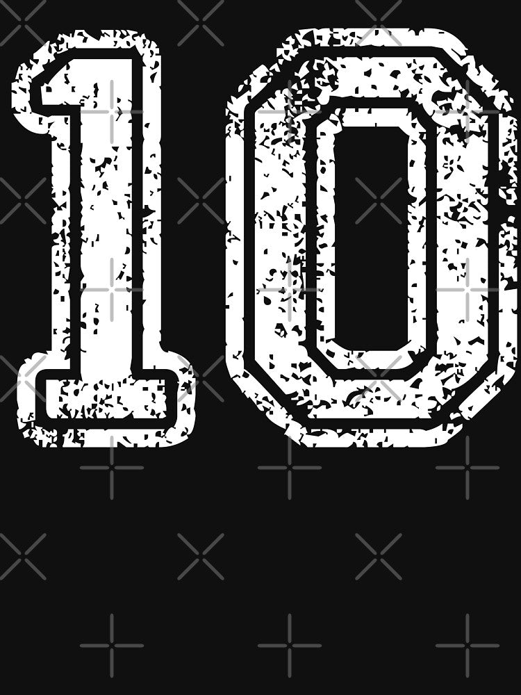 Sport Team Jersey 10 T Shirt Football Soccer Baseball Hockey Basketball Ten 10 010 Number by arcadetoystore