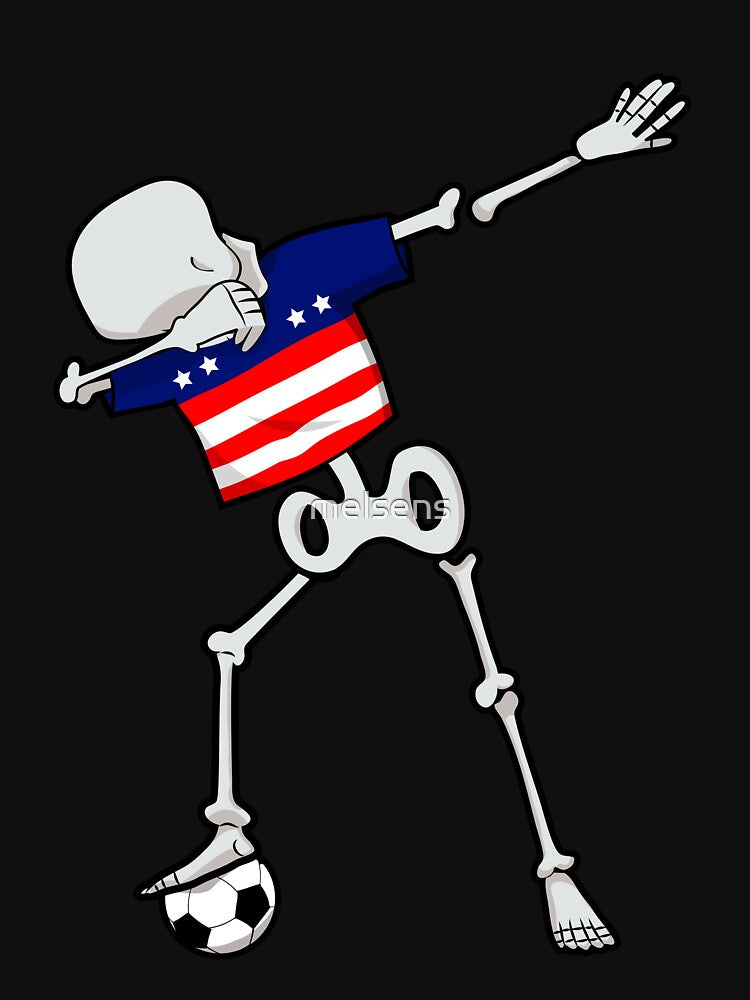 Dabbing Soccer Football Skeleton USA by melsens