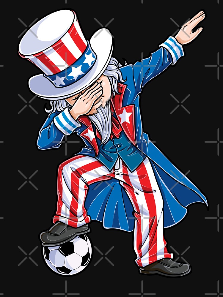 Dabbing Uncle Sam Kids Soccer T shirt 4th of July Kids Boys by LiqueGifts