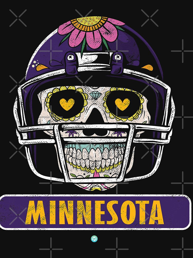 American Football - Minnesota Skull Football Gift by woormle