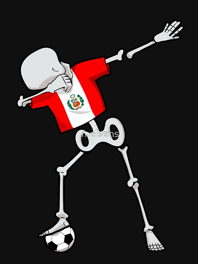 Dabbing Soccer Football Skeleton Peru by melsens