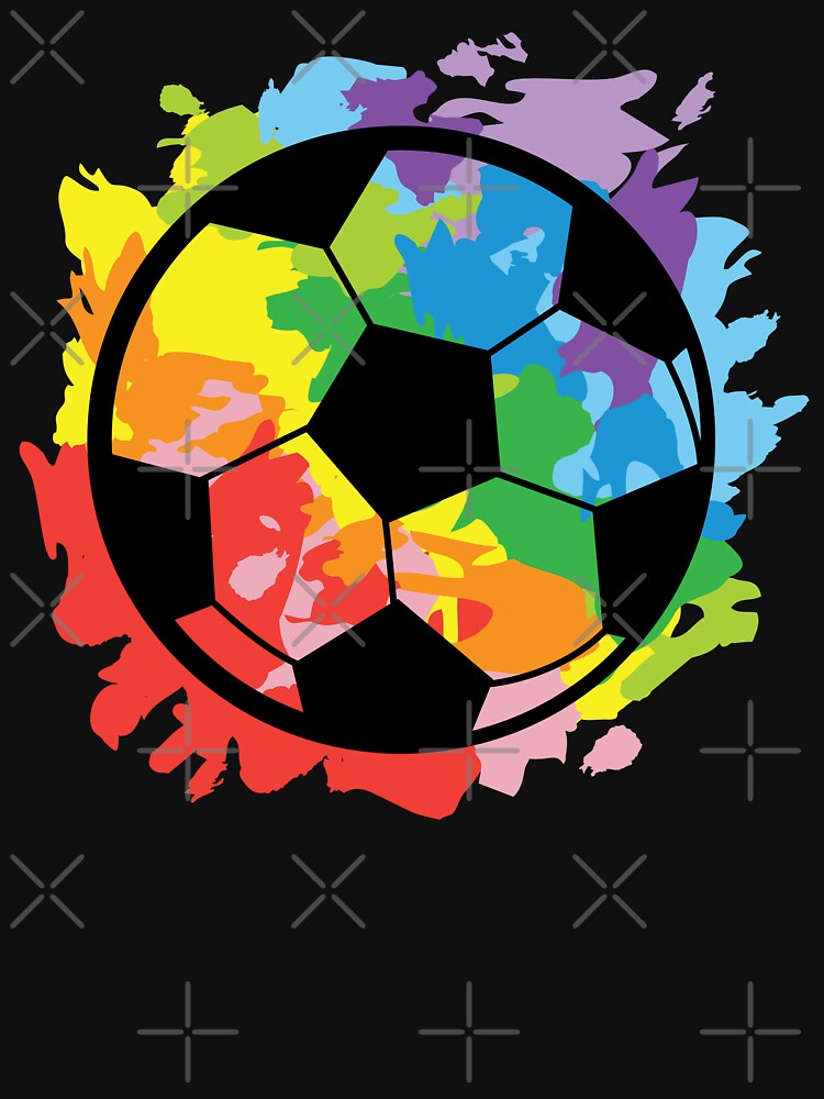 Pride Month rainbow LGBTQIA colorful rainbow splatter soccer ball by Jdawnink