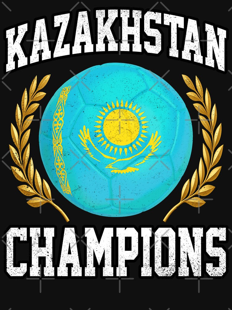 SOCCER BALL FLAG CHAMPIONS - KAZAKHSTAN - Fans and Teams for Men and Women T-shirt by wallsandpatts