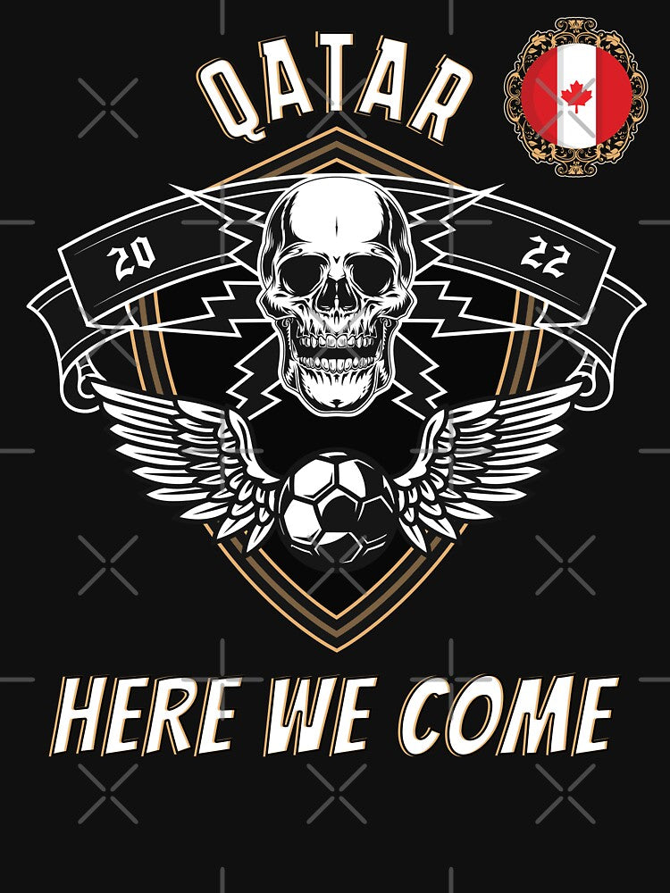 Qatar Here We Come Canada Vintage 2022 For Soccer Supporters Men Women by JooArtPrints  ★★★★★