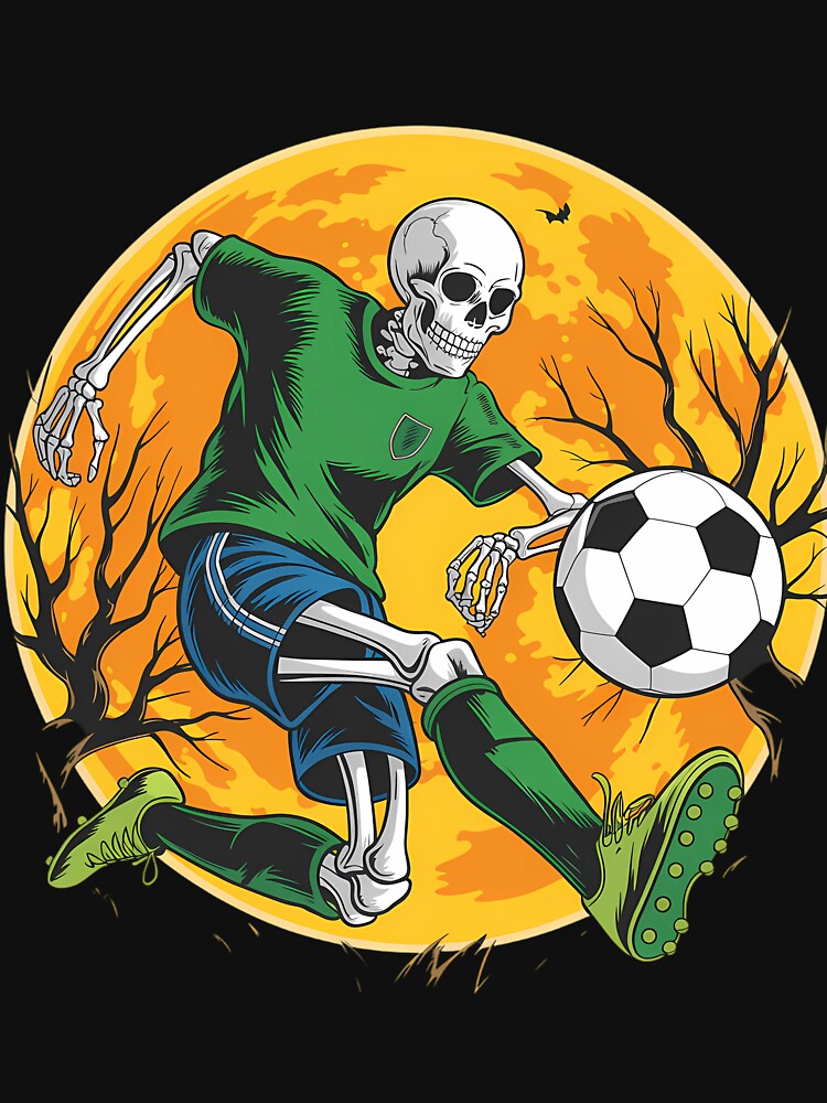 Soccer Skeleton Halloween Football Spooky Boys Soccer Player by Sunset4Bones
