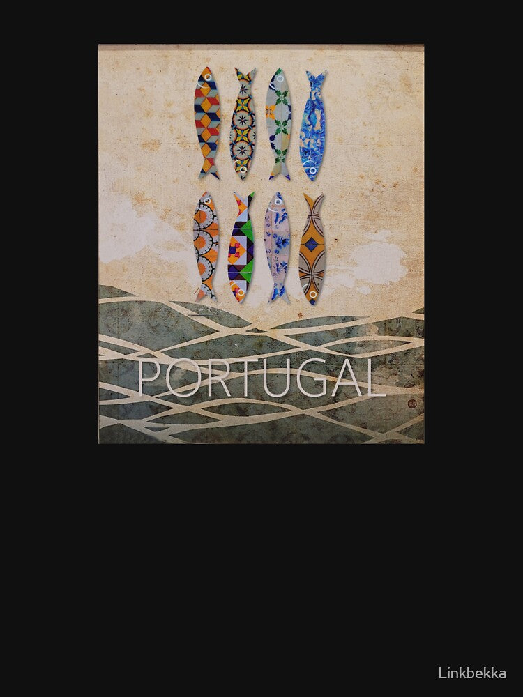Portugal Poster Fine Art Print With Sardines by KALEIDOSCOPE UK