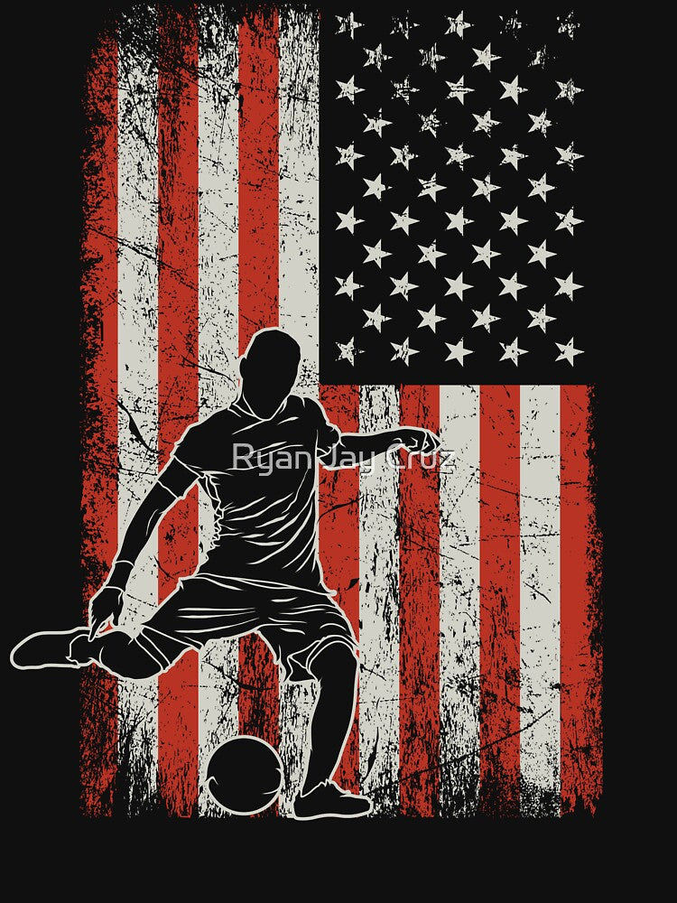 Vintage USA Flag Soccer Player by Ryan Jay Cruz