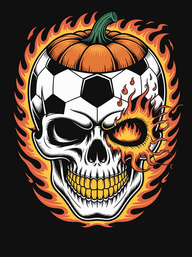 Soccer Ball Pumpkin Skull Halloween by DianaStantzo