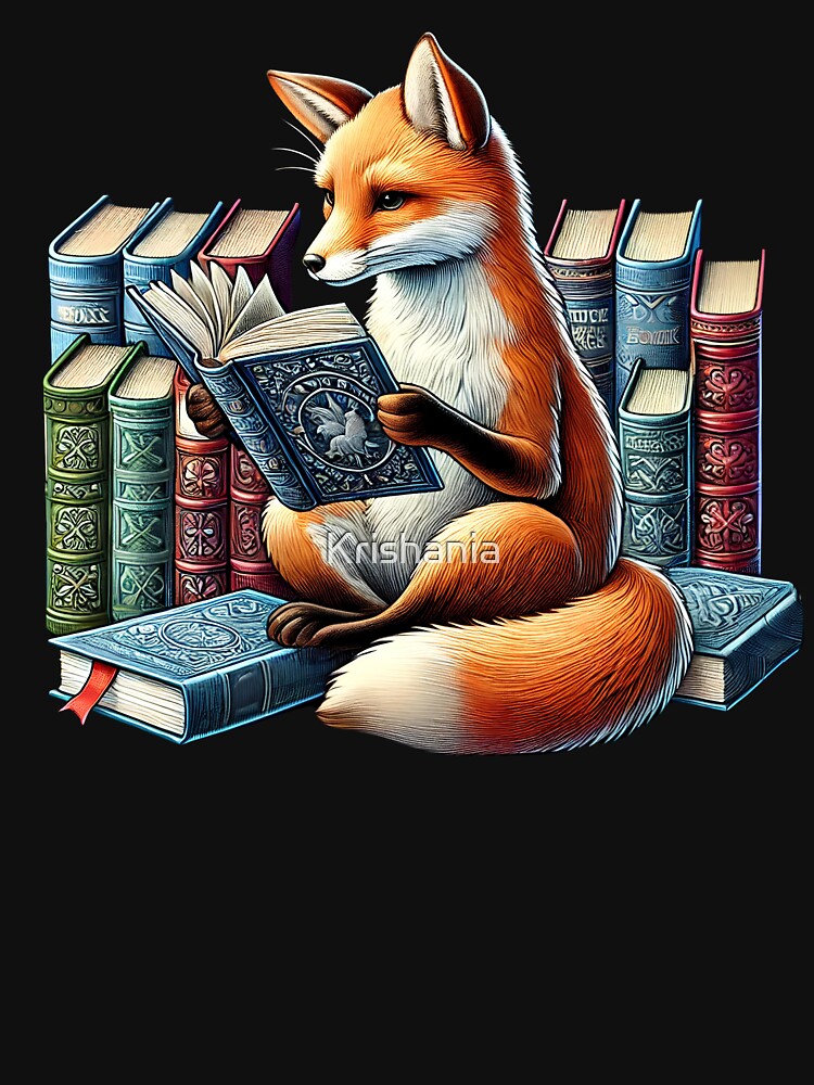 Fox Reading Book Reader Bookworm Fox Lover by Kimberley King Art  King Art