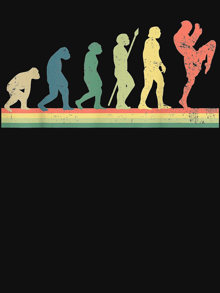 Muay Thai Kickboxing Evolution Retro Vintage Gift by charissamo77
