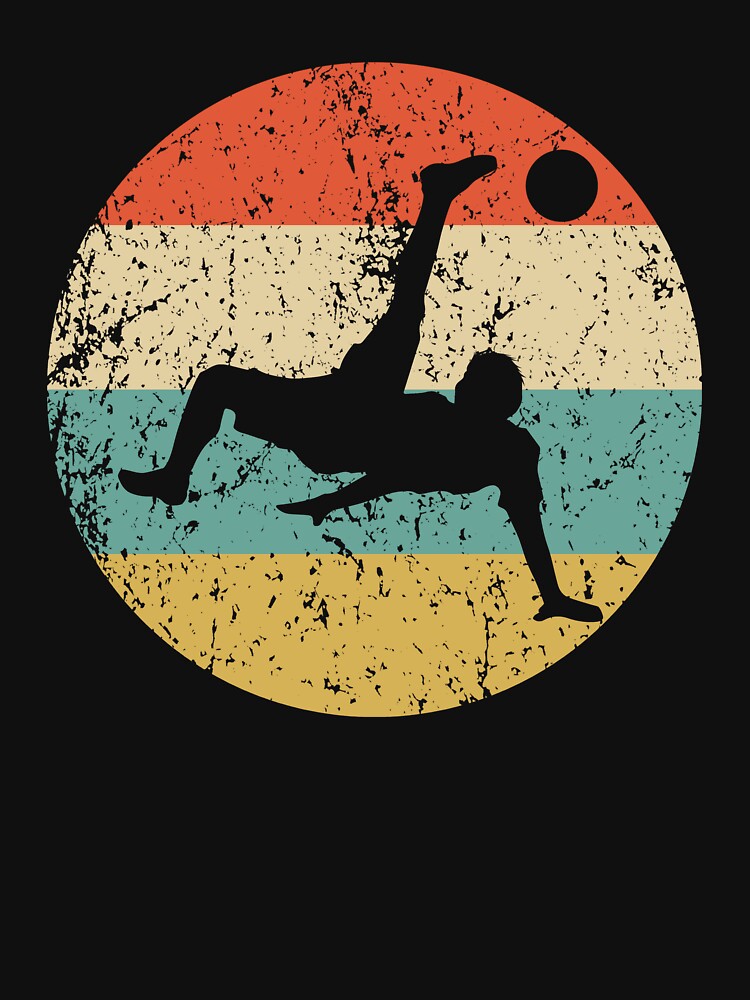 Soccer Player Bicycle Kick Silhouette Retro Sports by ReallyAwesome