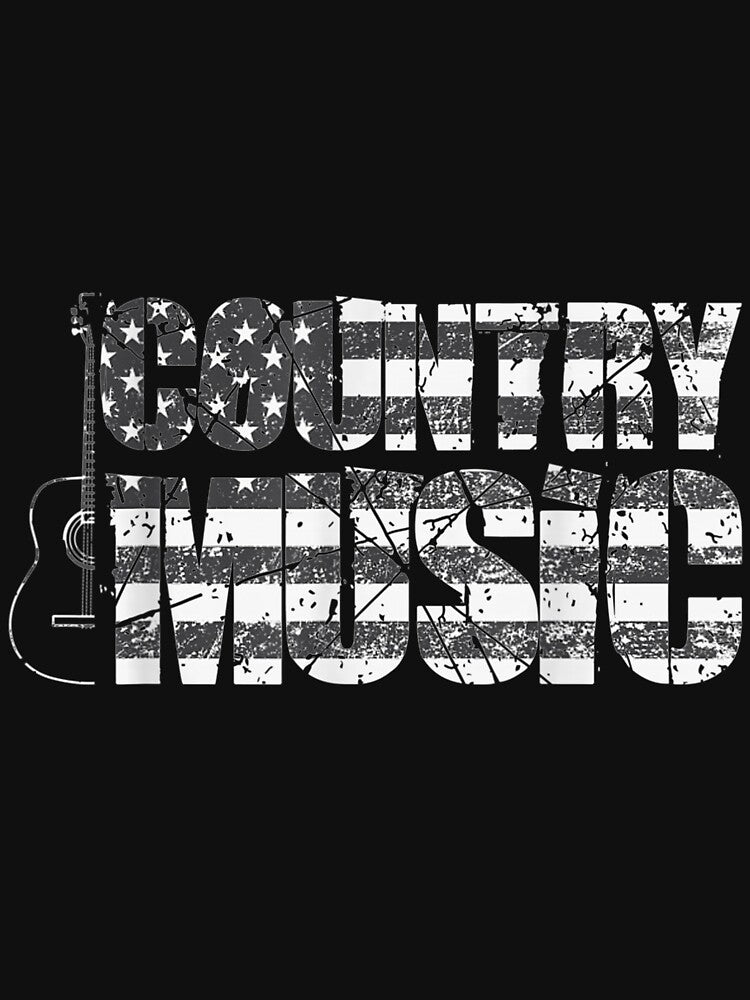 Country Music Retro Vintage Guitar American Flag by shirleyfinley