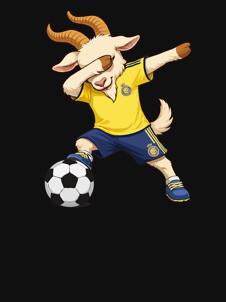 Al-Nassr Dabbing Goat Mascot | Funny Soccer Fan Art Football Illustration by BrainBubbleArt