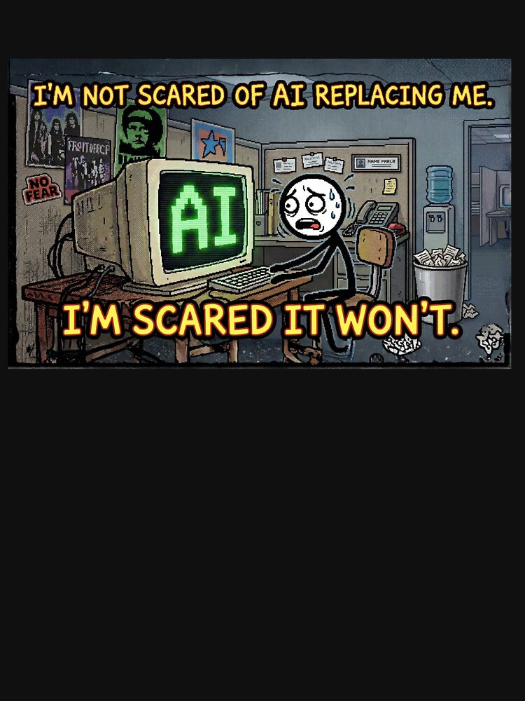 "I'm Not Scared of AI" – Funny Relatable Office Work Humor by MarcjannaArt
