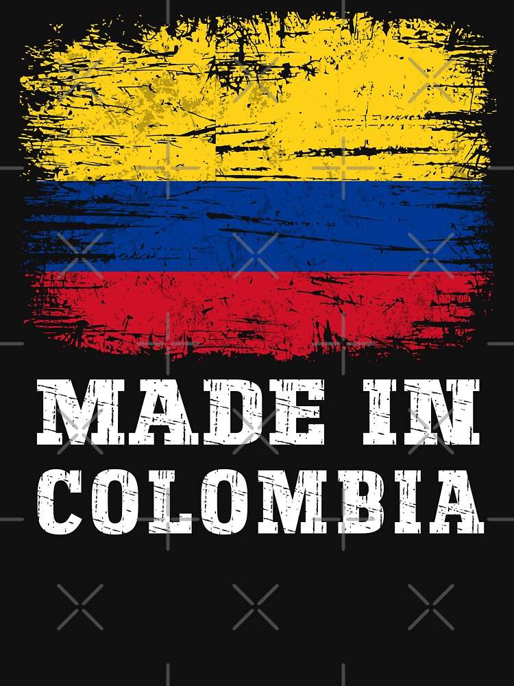 Vintage Made in Colombia Distressed Colombian Flag by Dmetalx Art Apparel