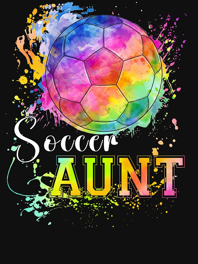 Rainbow Watercolor Soccer Aunt Tee by LarryMBrown