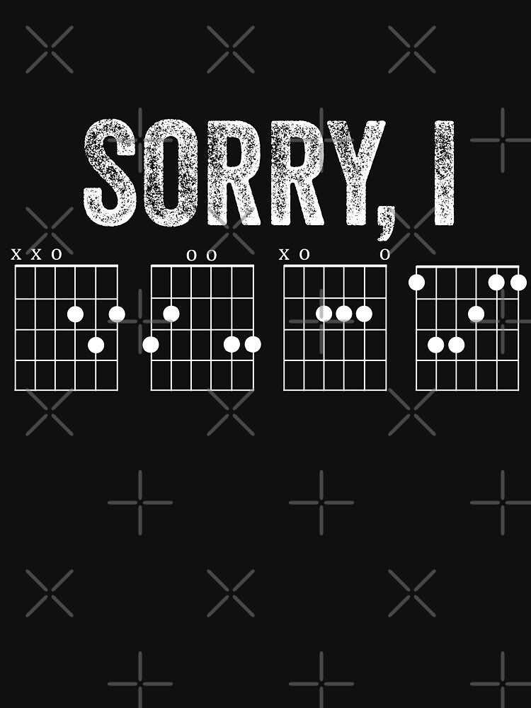 Sorry IDGAF Message Guitar Chords Guitarist vintage by VitoshkinaShop
