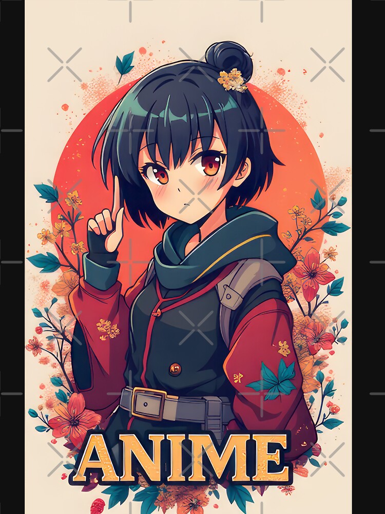 Thoughtful and Serious Anime Girl in Casual Hoodie with Floral and Sunset Background by vespira-motion