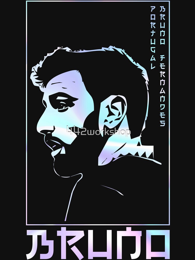 Bruno Fernandes holographic Style Portrait art illustration by 442workshop