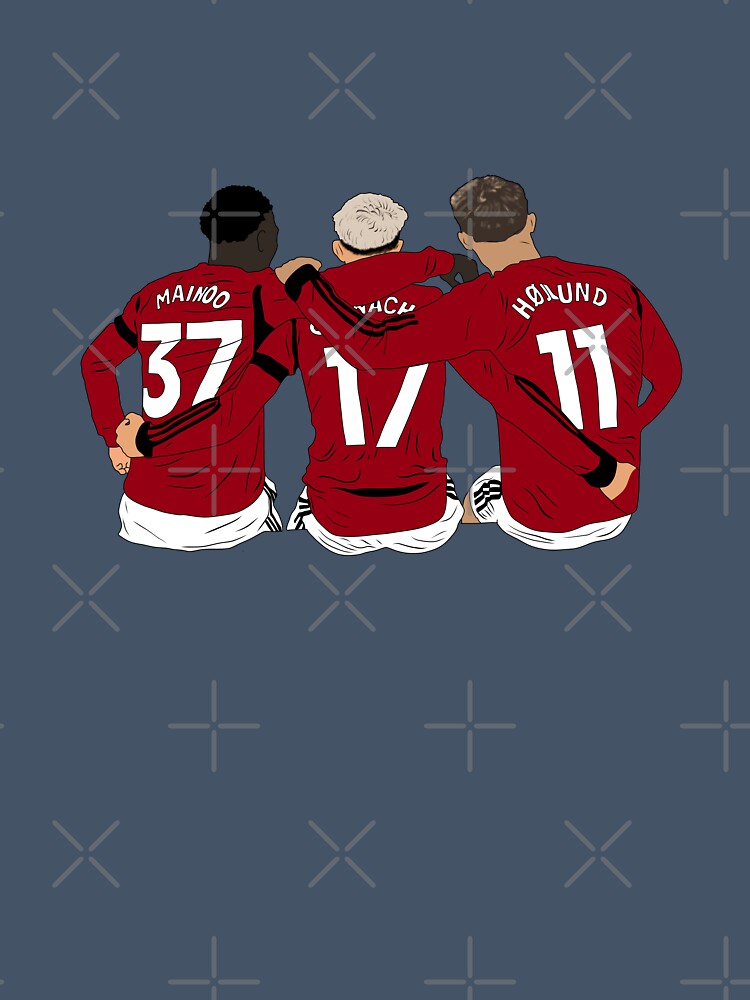 Kobbie Mainoo Alejandro Garnacho Rasmus Hojlund United Youth Trinity Minimalist by Hevding