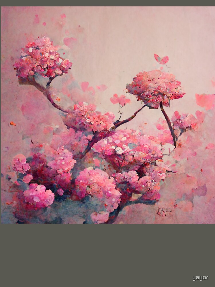 pink cotton branches by yayor