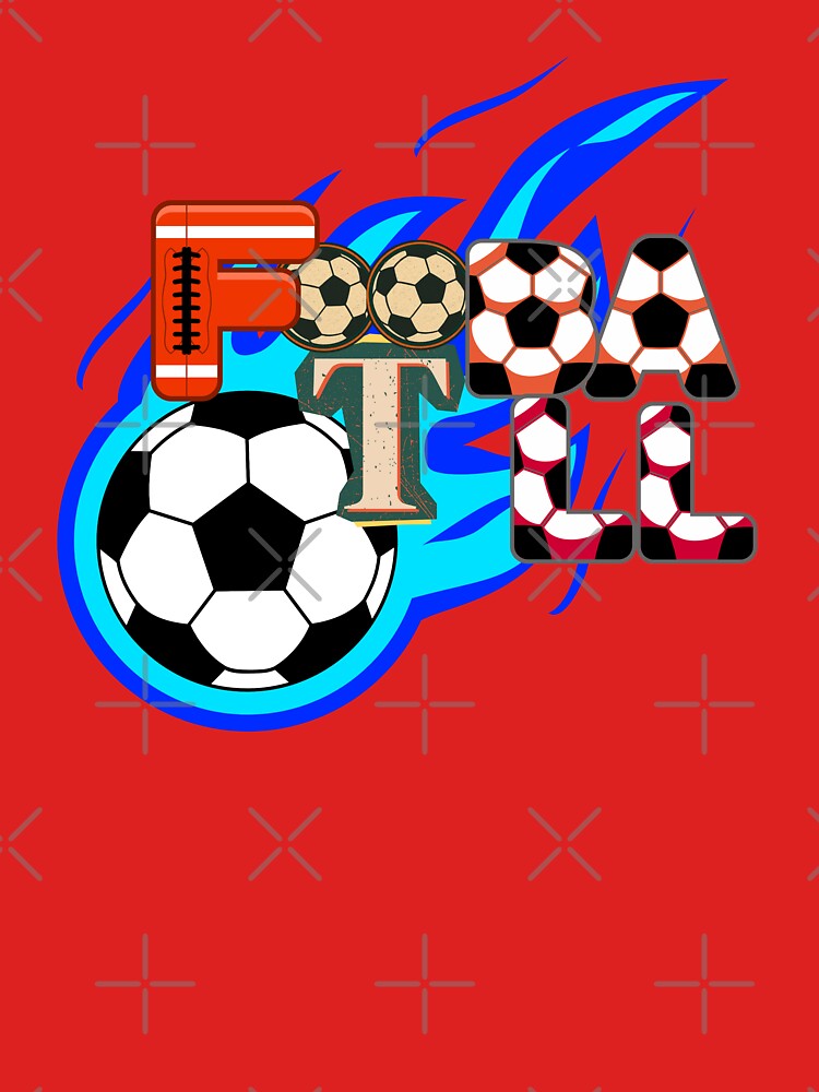 Football Typography Art -Soccer Ball Flame Sports Design by Palette _Vibes