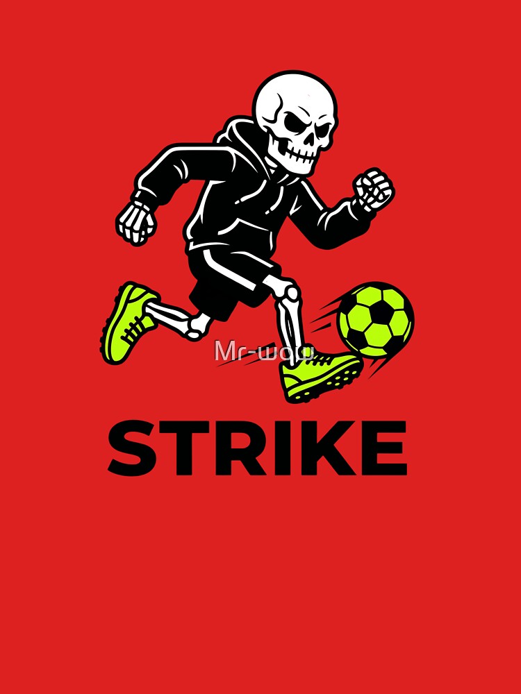 Cool Striker Skeleton Soccer Ball Run Laptop Decal by Mr-wow