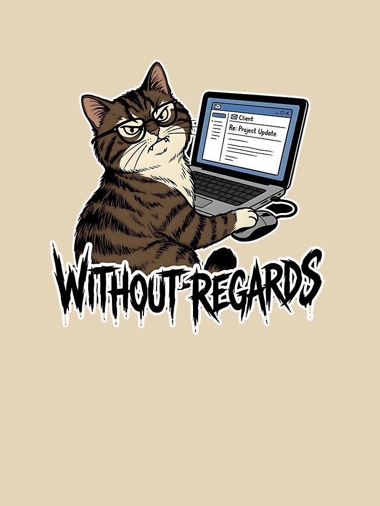 Angry Corporate Cat Answering Emails - Relatable Office Humor by thernaX