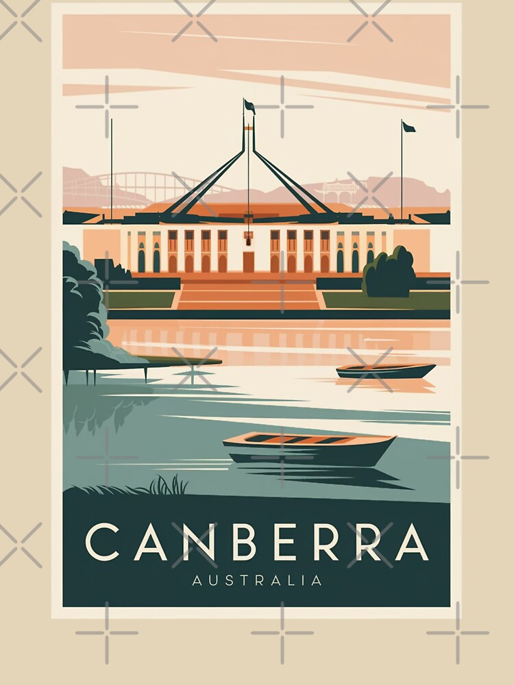 Canberra Vintage Travel Poster by TravelerRat
