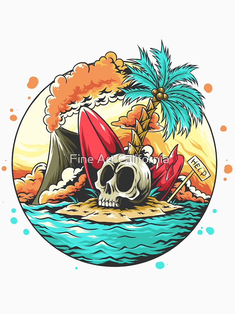 Summer Skull Head On The Beach by Fine Art California