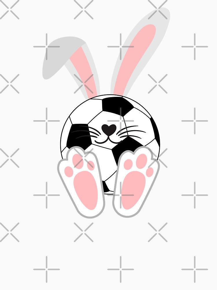 Easter Bunny Funny Soccer Football - Minimalist Animal Art by BeaverFriends