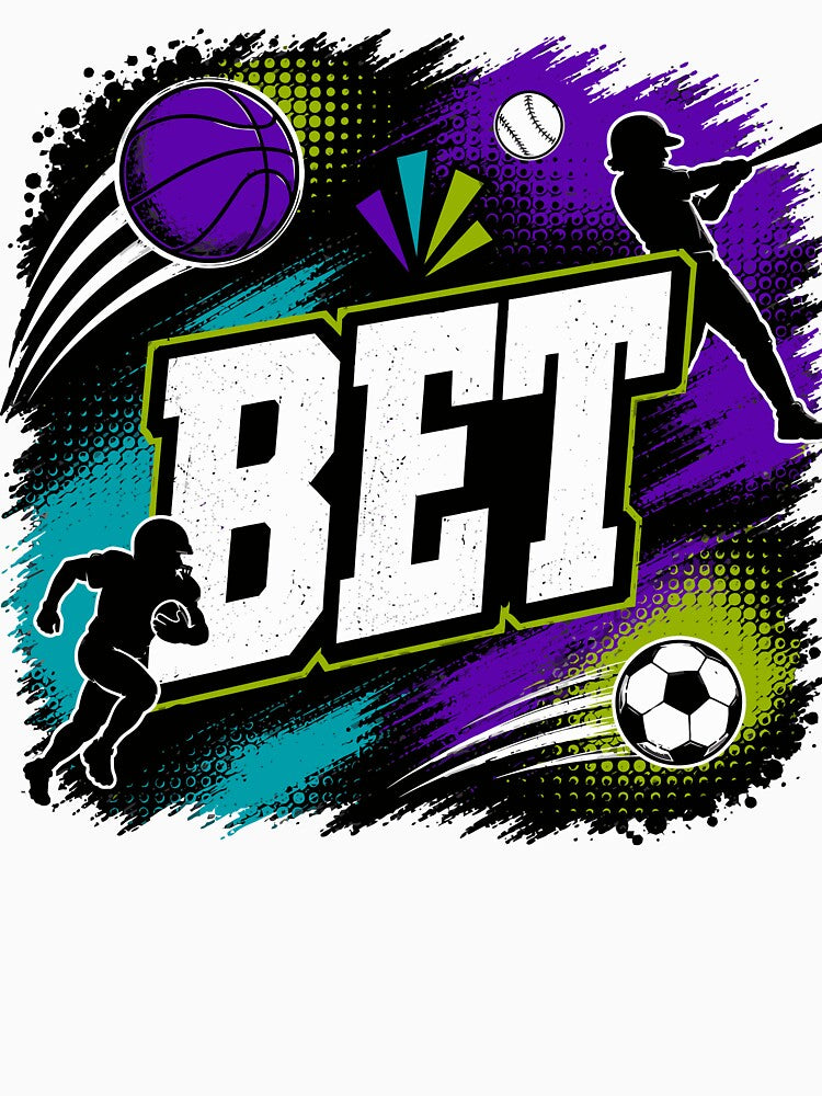 Bet Bold Multi Sport Grunge Graphic Tee by Electric Penny Studio