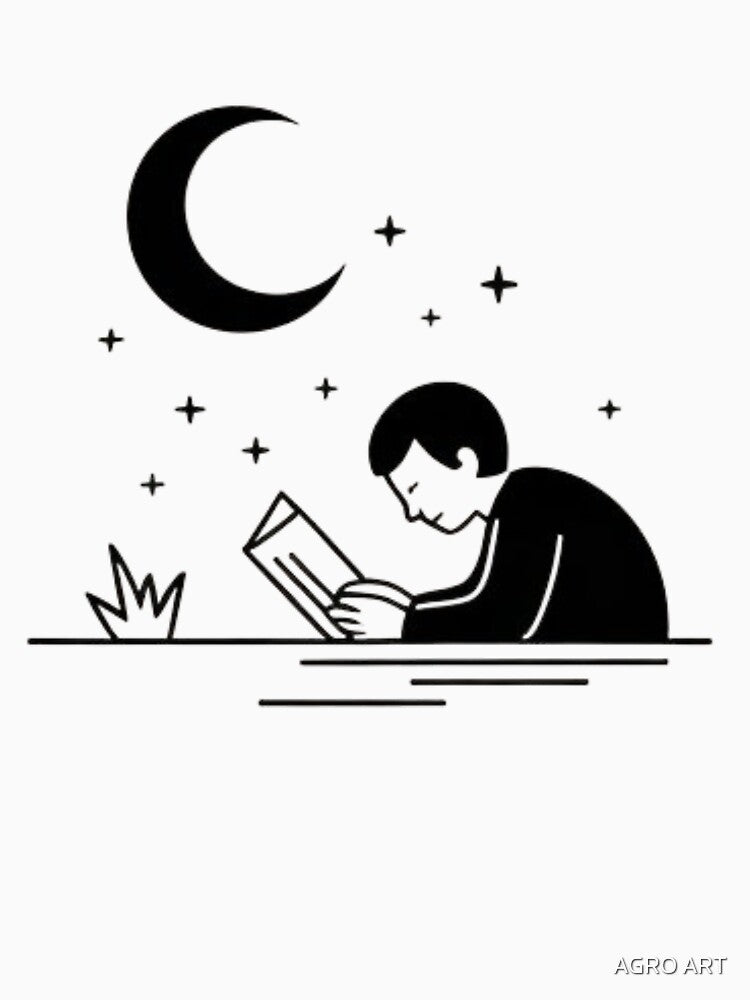 Introvert Design – Person Sitting Alone (Moon) by AGRO ART