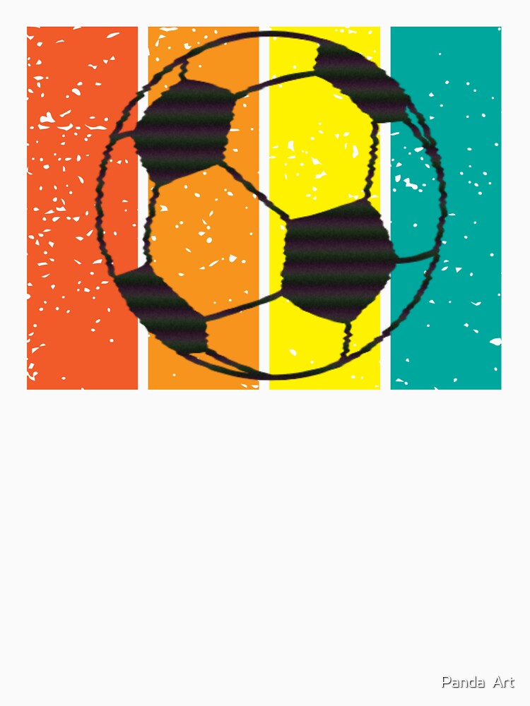 soccer vintage summer color retro glitch football design by Panda  Art