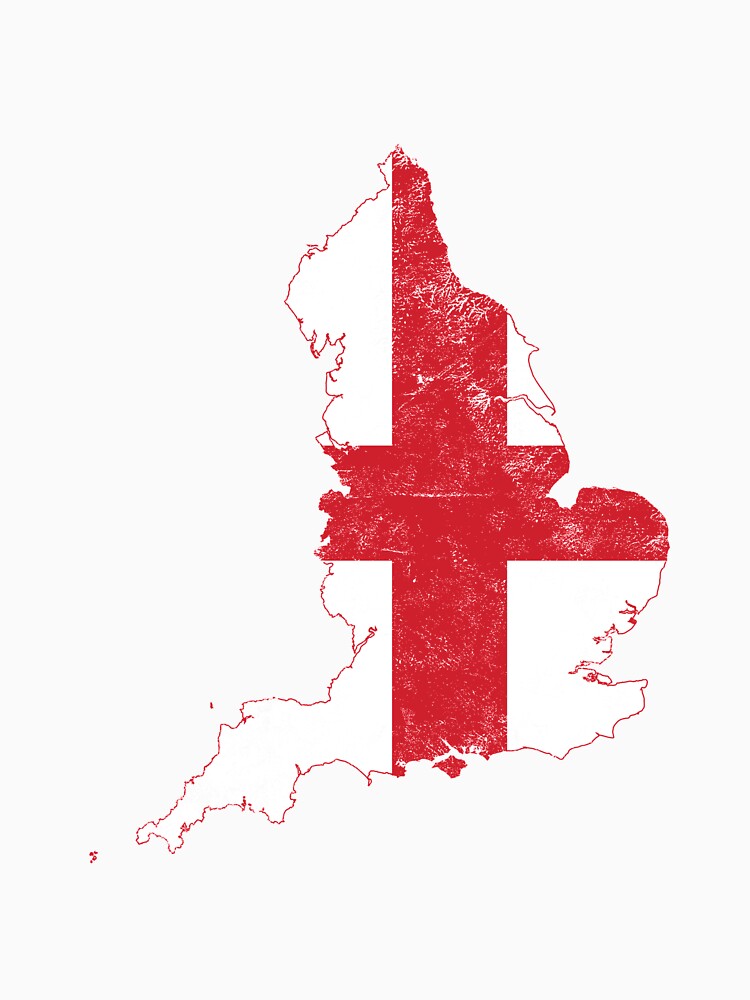 England Flag map tshirt distressed vintage by farhanhafeez