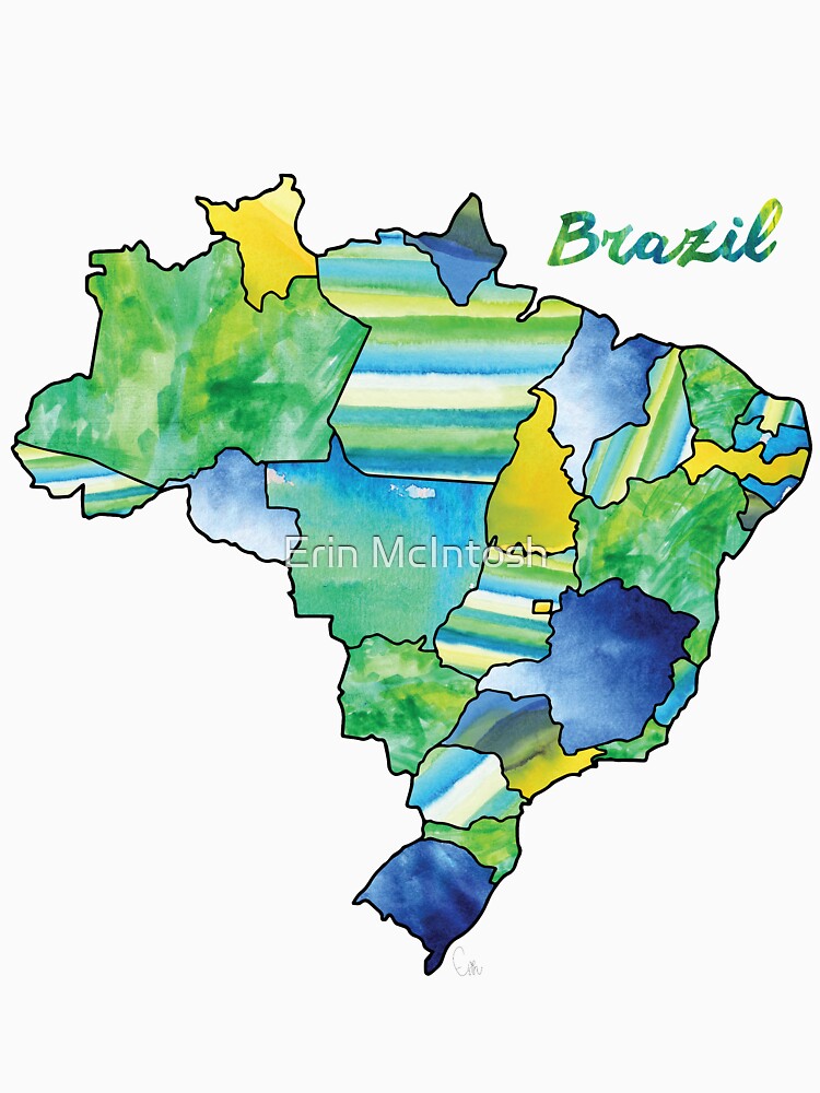 Watercolor Countries - Brazil by Erin McIntosh