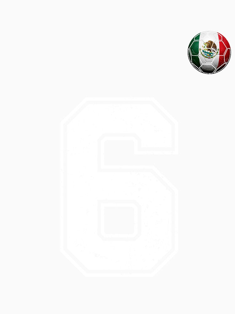 Number 6 Mexico Flag Football Fan by BernoNickel