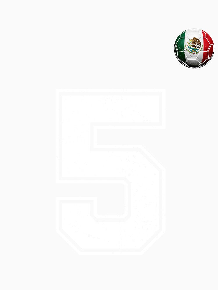 Number 5 Mexico Flag Football Fan by BernoNickel