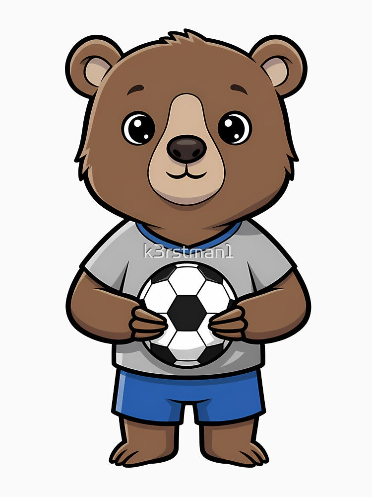 Cute Soccer Bear Football Player by k3rstman1