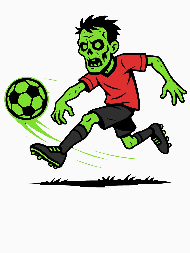 Zombie Soccer Player | Black Halloween Green Zombie by ArcticPastel
