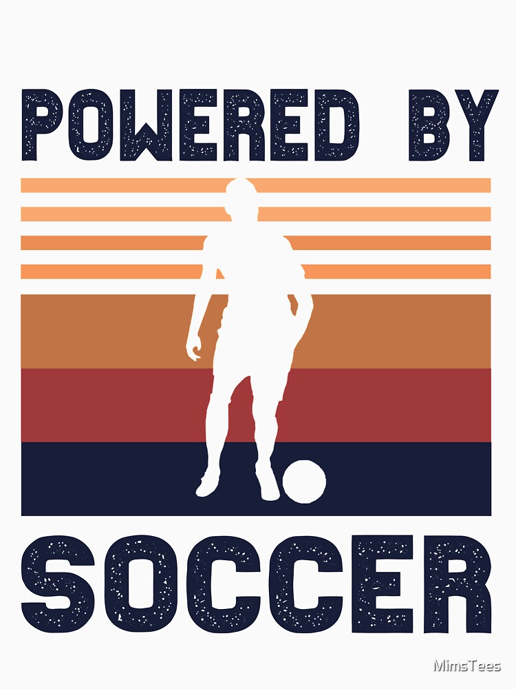 Powered by Soccer Vintage Retro Sunset Football by MimsTees
