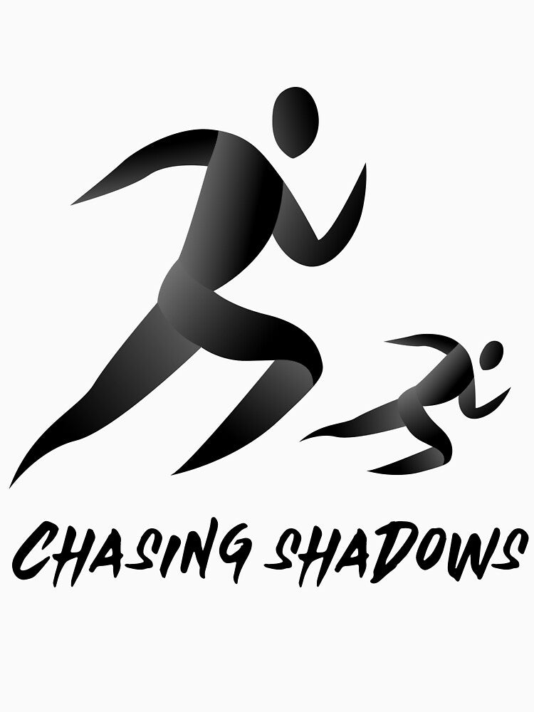 Retro style monochrome image runner chasing shadows by treesdesign
