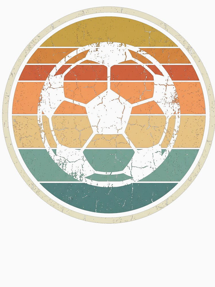 Vintage Retro Sunset Soccer Ball Distressed by TeNovaStudio