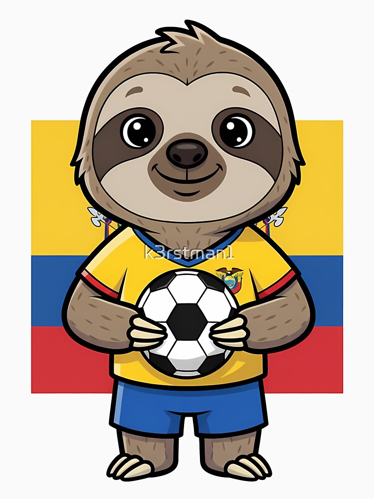 Ecuador Sloth Soccer Fan Football Mascot by k3rstman1