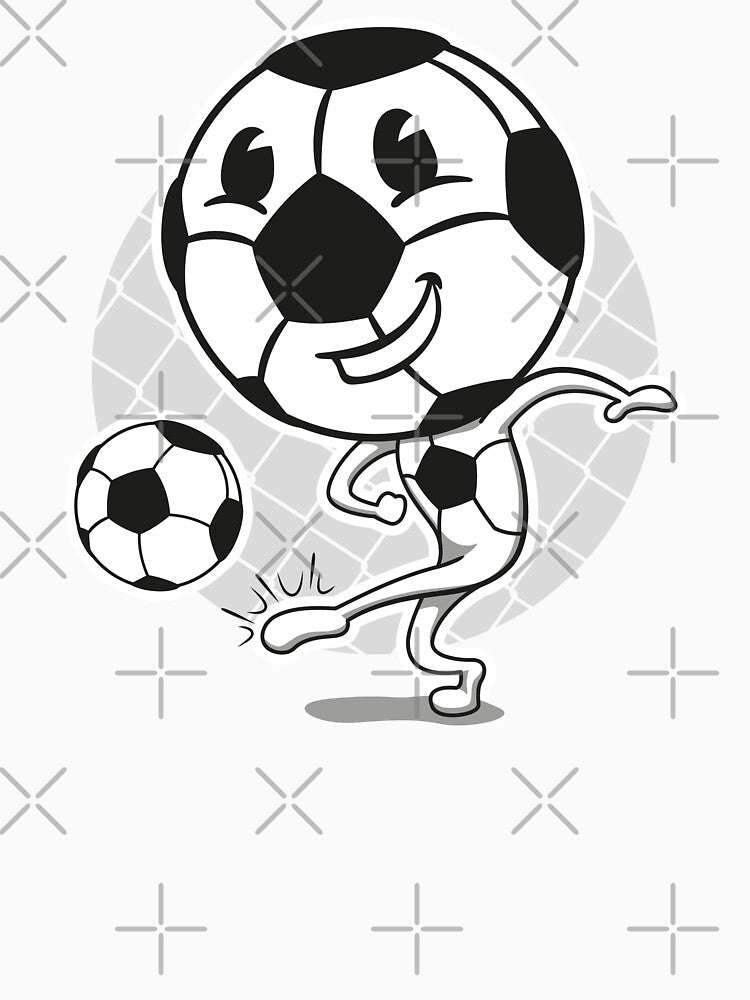 soccer ball mascot illustration kicking ball. Ideal for educational and advertising materials by LucianoCosmo