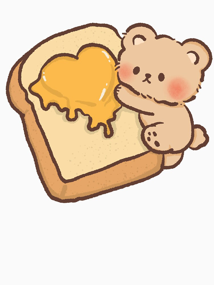Cute Bear with Butter Toast by NadirJArt