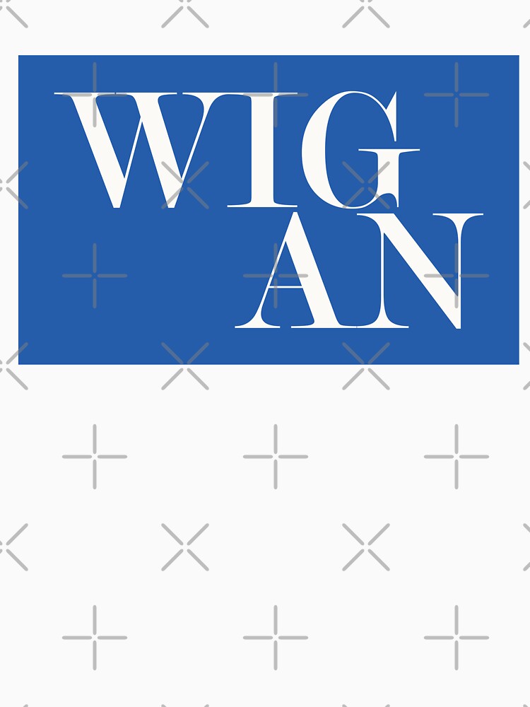 Wigan UK City Typography Minimalist Patriotic Travel Souvenir by kakarikihill
